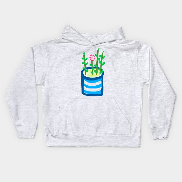 STRIPED FLOWER POT Kids Hoodie by aroba